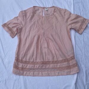 Old Navy Blush Lace Accent Blouse